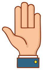 Obraz premium Cartoon Open Palm Gesture Simple Design Business Communication Illustration