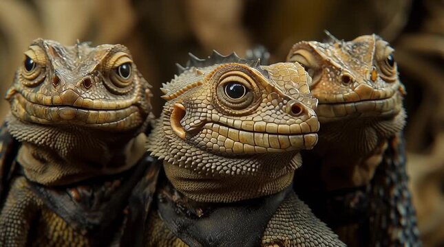 a group of funny lizards - generative ai