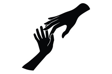 helping hand vector icon silhouette illustrations