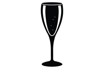 champagne flute vector icon silhouette