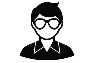 avatar with glasses vector icon silhouette illustr