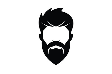 avatar with beard vector icon silhouette illustrat