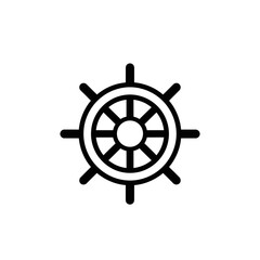 Obraz premium Nautical steering wheel vector icon design 