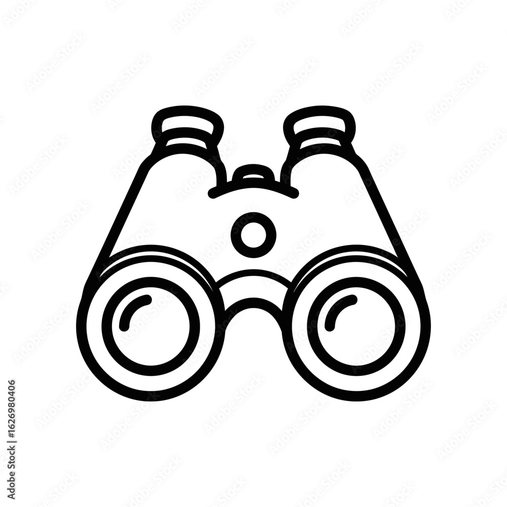 Poster vector icon of binoculars in a minimalistic style