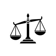 Vector icon of scales representing balance and justice  