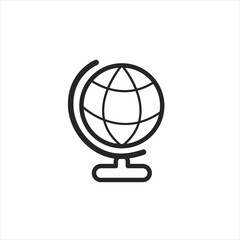 Globe Icon World Symbol for Travel, Geography, Globalization, and Environmental Designs