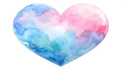 Watercolor heart, soft colors