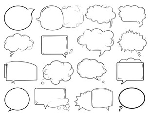 Fototapeta premium Collection of various comic speech bubbles