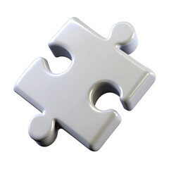 Obraz premium 3d white puzzle piece isolated on transparent background