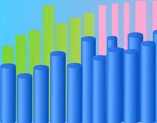 Obraz premium Colorful 3D bar graph on gradient