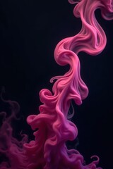 Dense, swirling black smoke on black backdrop, motion blur, dramatic