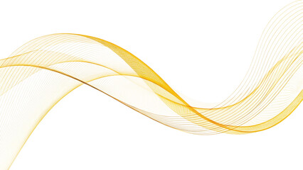 abstract yellow wave isolated on white background