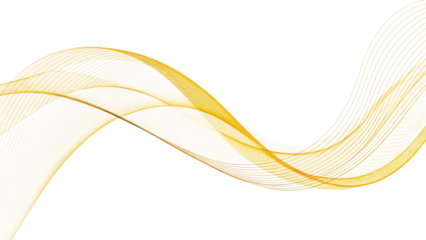 abstract yellow wave isolated on white background
