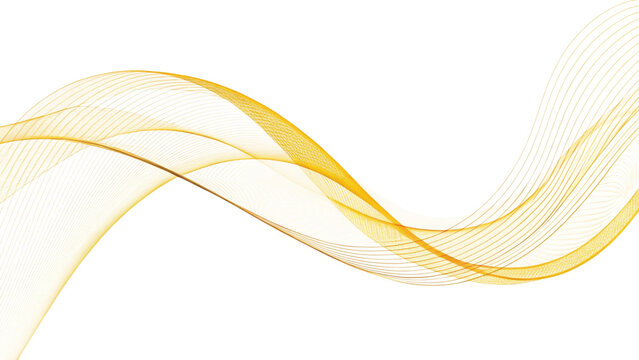abstract yellow wave isolated on white background