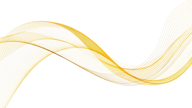 abstract yellow wave isolated on white background