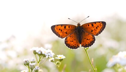 Obraz premium Orange butterfly on white flowers