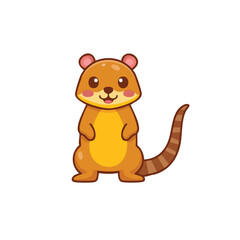 Fototapeta premium An adorable cartoon illustration of a small, friendly, and cute animal with a tail