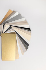 Catalog of samples of glossy MDF panels.