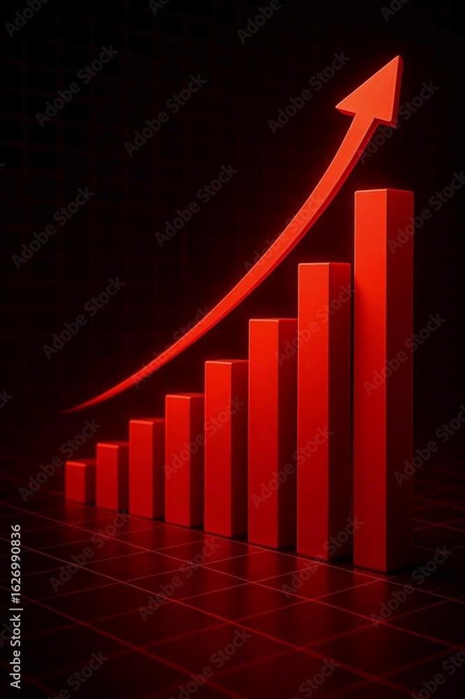 Poster a visual representation of growth and progress is conveyed through the upward trajectory of a red ar