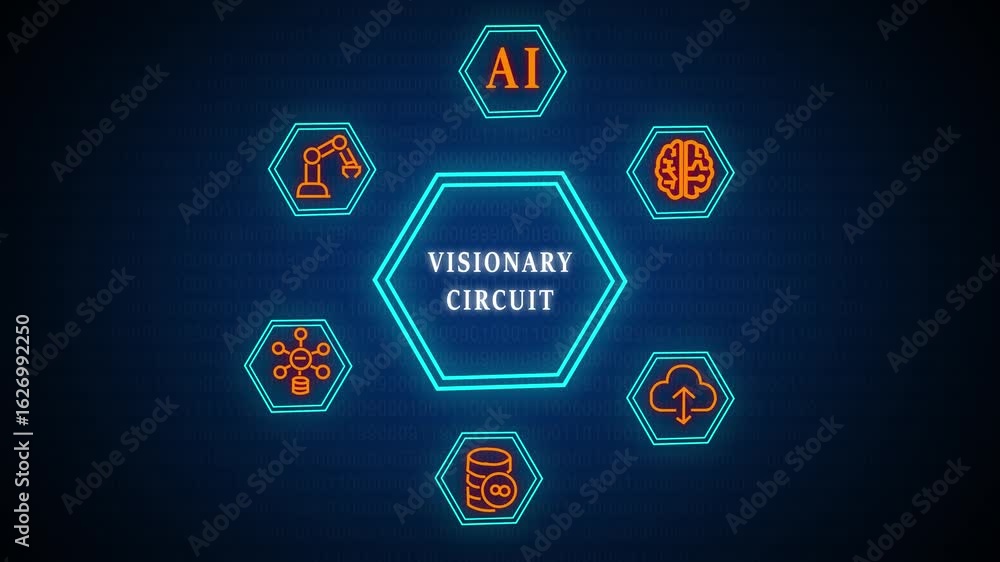 Poster visionary circuit ,business, modern technology, internet and networking concept. the future of techn