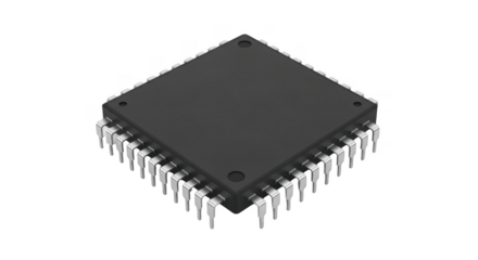 Computer microchip isolated on transparent background