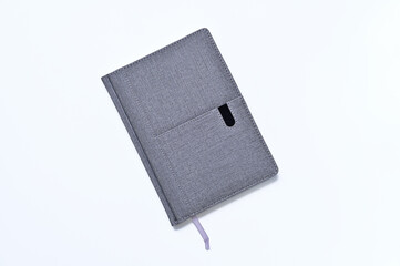 gray notepad on white background