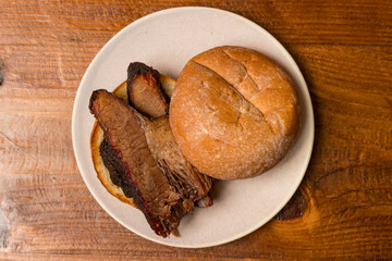 Brisket sandwich on a plate