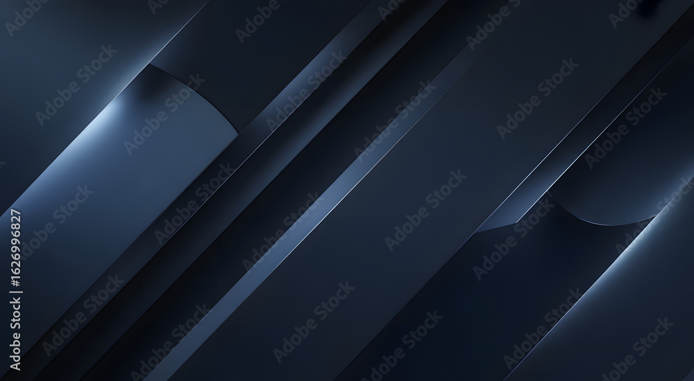 Fototapete abstract architectural composition: a modern architectural design with dark blue abstract lines and 