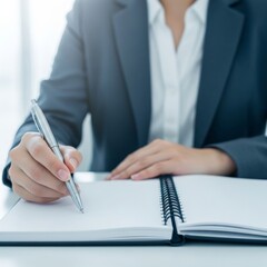 Businesswoman Taking Notes in a Meeting