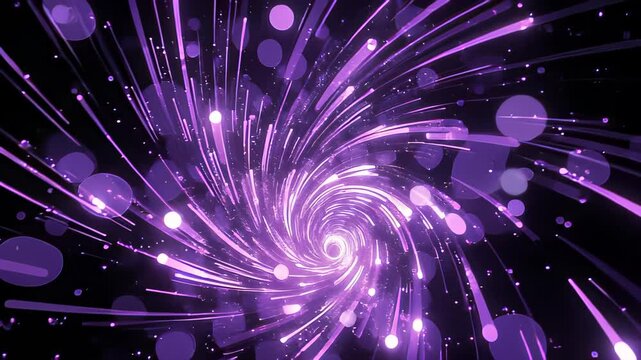 Experience a Dynamic Zoom Into a Swirling Vortex of Vibrant Purple Technology With Mesmerizing Light Effects - Powered by Adobe