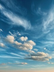 Obraz premium Beautiful Cloud Formations on a Clear Blue Sky at Sunset