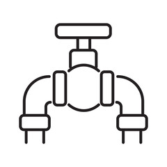Single icon of underground or overground pipelines in outline style. Editable stroke vector illustration.