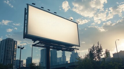 Billboard Construction in the city. An Advertising Mockup