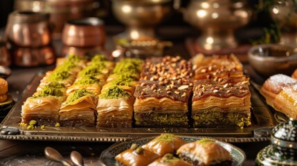 A table adorned with Turkish delight and baklava
