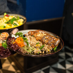 Flavorful Fried Rice with Grilled Chicken and Vegetables