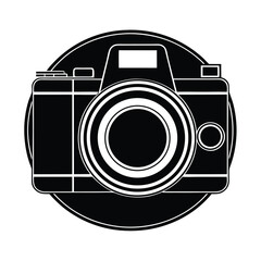 Camera Logo Vector Illustration. Photo camera silhouette logo.  Photography symbol. Photographing sign. 