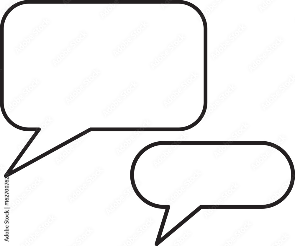 Poster two empty speech bubbles, one large and one small, are depicted in this simple graphic, ready for te