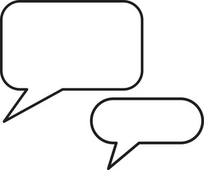 Naklejka premium Two empty speech bubbles, one large and one small, are depicted in this simple graphic, ready for text or dialogue.
