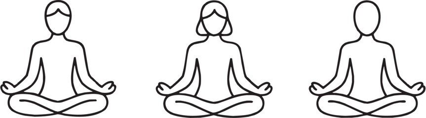 Woman in Meditation Pose Icon for Wellness and Mental Clarity

