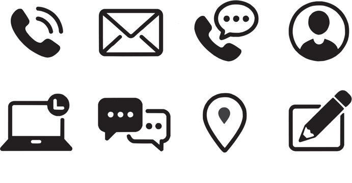 Messaging and Call Icons for Mobile and Business Communication

