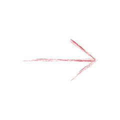 Red Arrow Png. Hand Drawn Red Arrow Icon. Chalk Brush Arrow Sign Png.