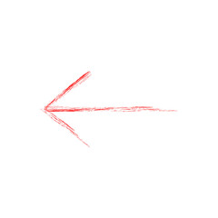 Red Arrow Png. Hand Drawn Red Arrow Icon. Chalk Brush Arrow Sign Png.