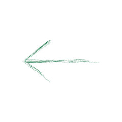 Green Arrow Png. Hand Drawn Arrow Icon. Chalk Brush Arrow Sign Png.