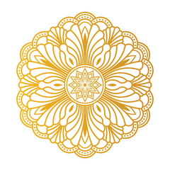 Elegant Golden Mandala Vector Design  Decorative Boho Floral Ornament Art.