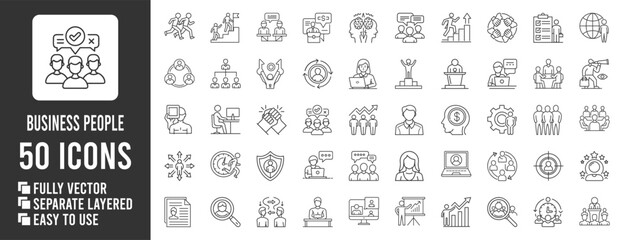 Business people icons collection teamwork leadership | Ai Generated Icon