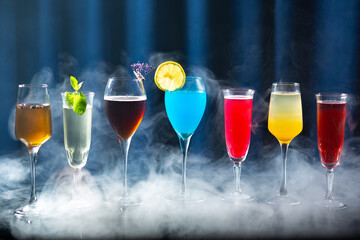  Row Colorful Cocktails Elegant
