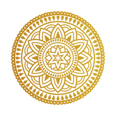 Elegant Golden Mandala Vector Design  Decorative Boho Floral Ornament Art.