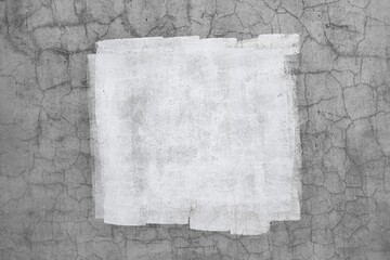 Grunge texture of white paint on cracked concrete wall. Urban 90s aesthetic, distressed, rugged look. Background, texture, modern 90s, 2000s urban visuals.