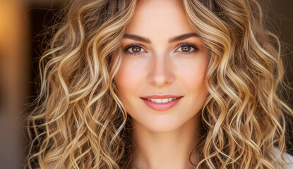 Naklejka premium Blonder Lockenkopf
