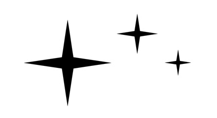 Obraz premium Vector art of three black starbursts sparkle and shine against a clean white background, creating a festive and celebratory visual effect